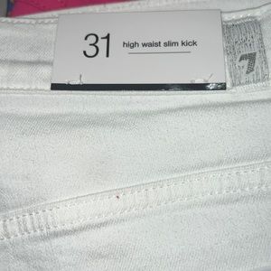 7 For All Mankind High Waist Slim Kick Wit…